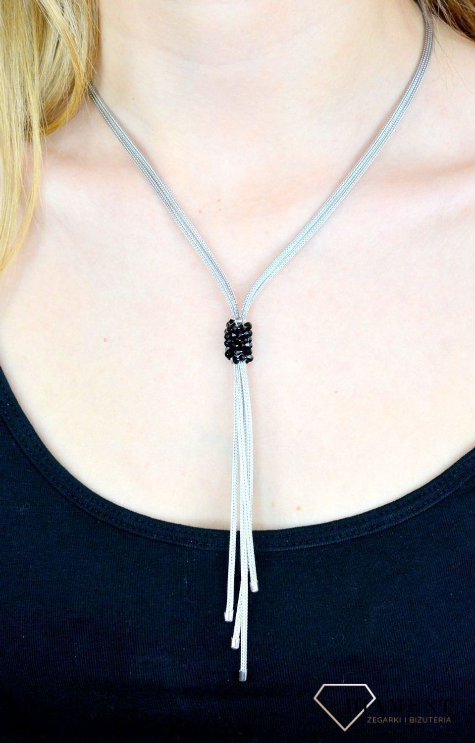 Srebrny naszyjnik krawatka biżuteria artystyczna DIA-NSZ-KRAWATKA-SREBRNA-925. Efektowny naszyjnik doskonale sprawdzi się jako prezent. Darmowa dostawa. Srebrny naszyjnik typu krawatka to propozycja dla kobiety gustującej w.jpg