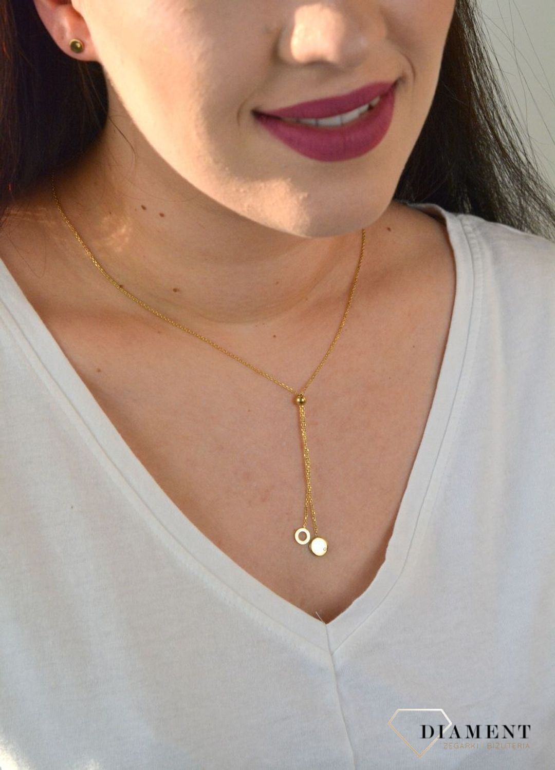 Srebrny naszyjnik kółeczko pozłacana z cyrkonią DIA-NSZ-KRAWATKA1-925.jpg