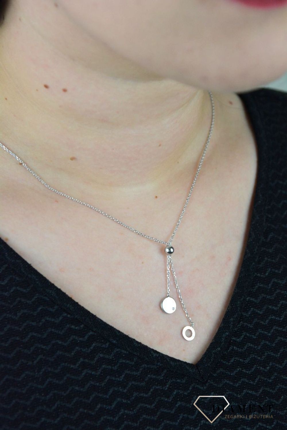 Srebrny naszyjnik kółeczko krawatka DIA-NSZ-KRAWATKA1-S-925.jpg