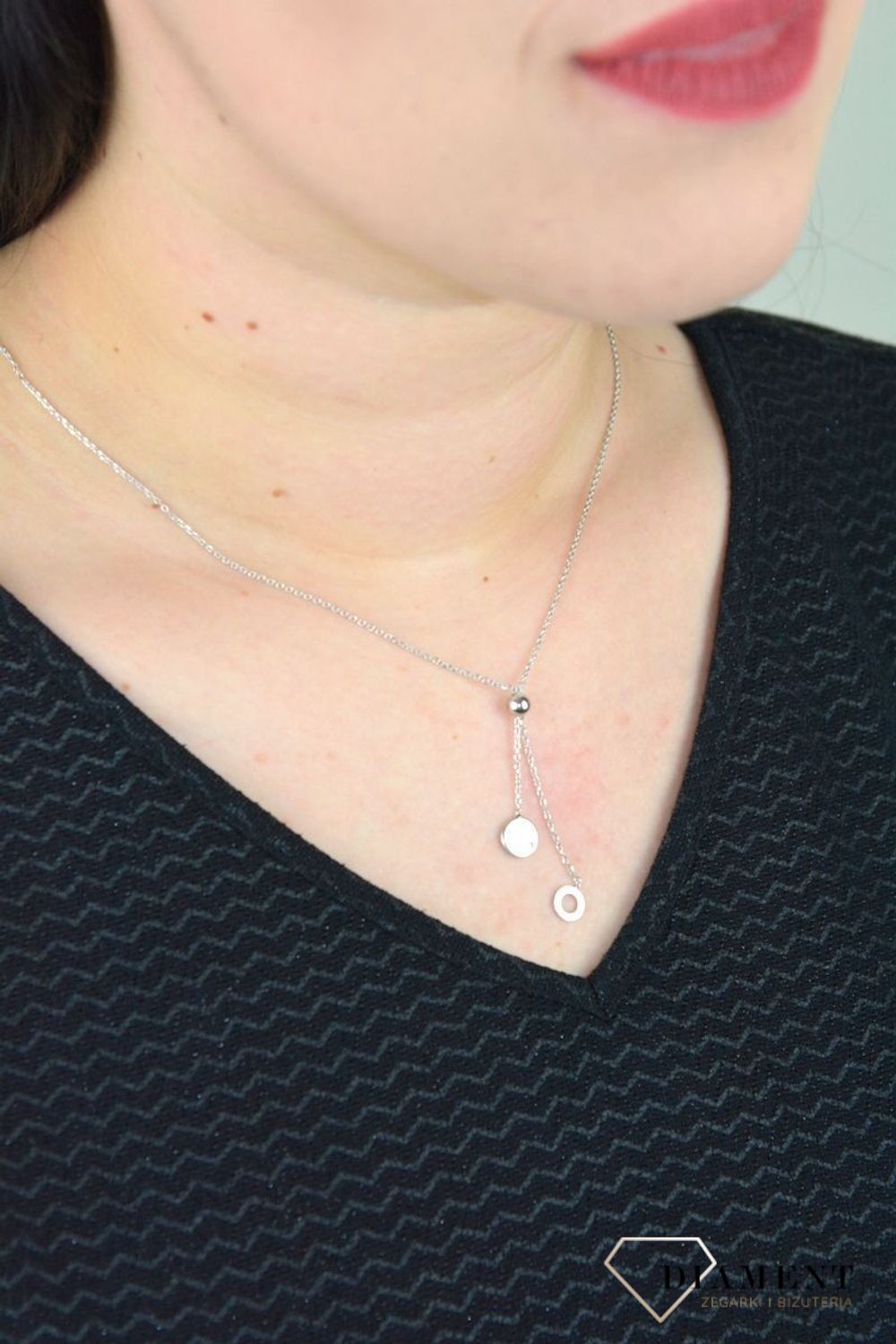 Srebrny naszyjnik kółeczko krawatka DIA-NSZ-KRAWATKA1-S-925.jpg