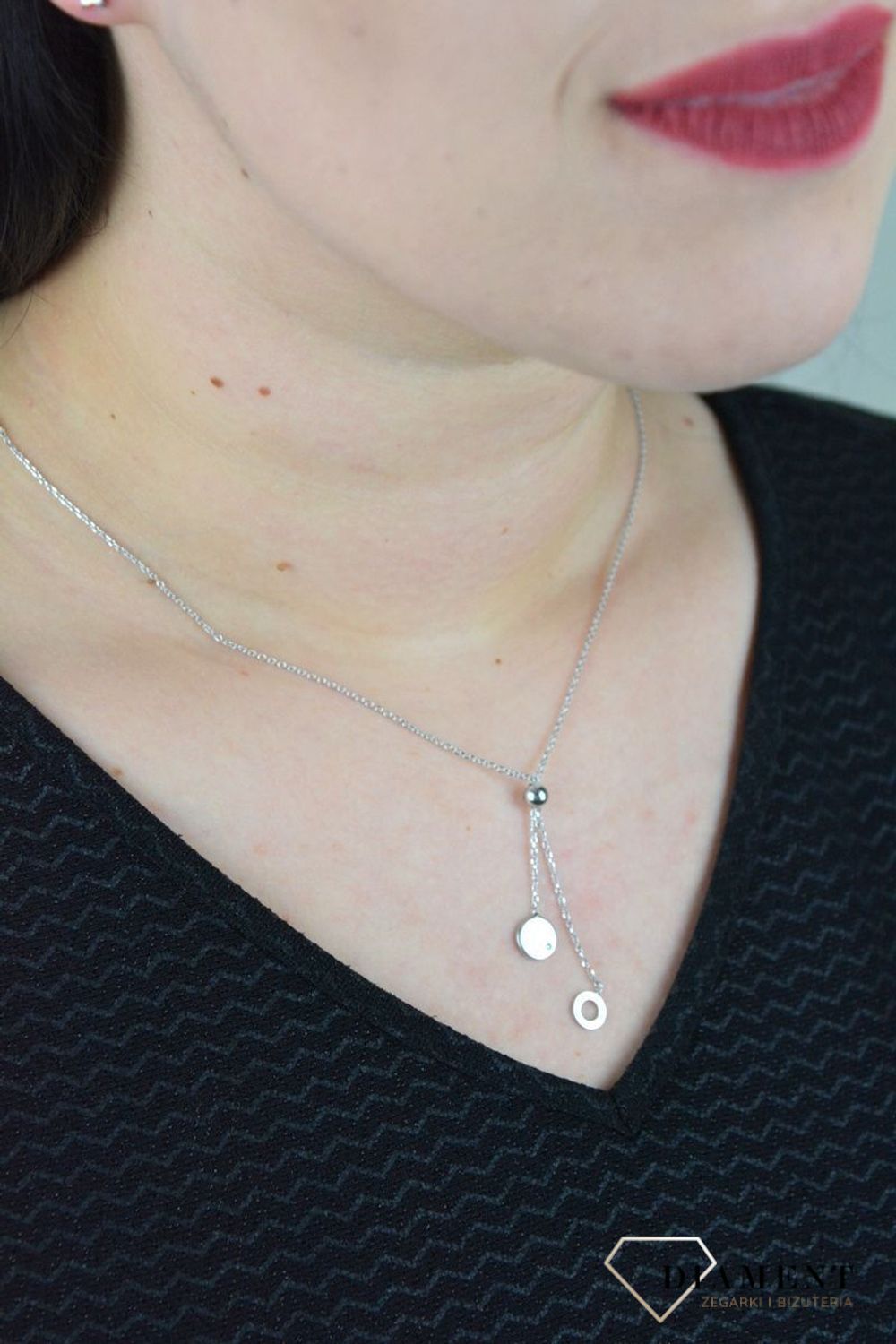 Srebrny naszyjnik kółeczko krawatka DIA-NSZ-KRAWATKA1-S-925.jpg