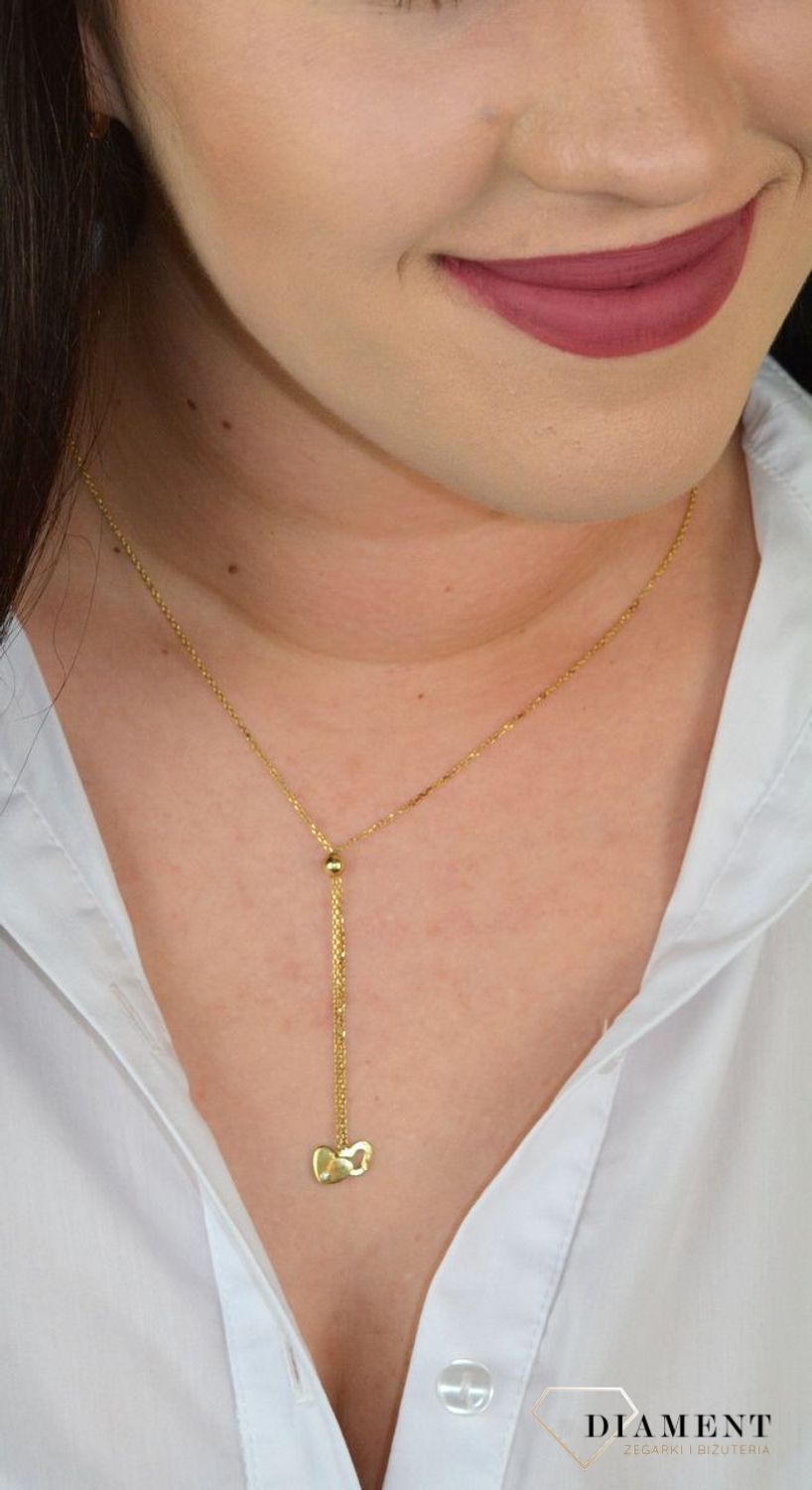 Naszyjnik krawatka serce pozł.cyrkonia DIA-NSZ-KRAWATKA11-925.jpg