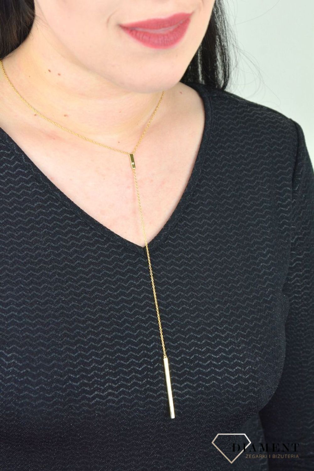 Naszyjnik pozłacany krawatka  DIA-NSZ-KRAWATKA12-925.jpg