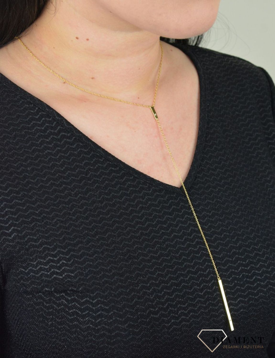 Naszyjnik pozłacany krawatka  DIA-NSZ-KRAWATKA12-925.jpg