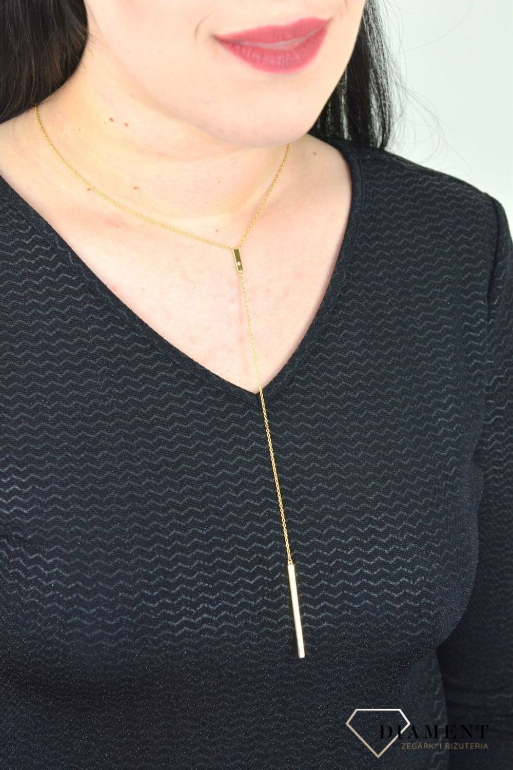 Naszyjnik pozłacany krawatka  DIA-NSZ-KRAWATKA12-925.jpg