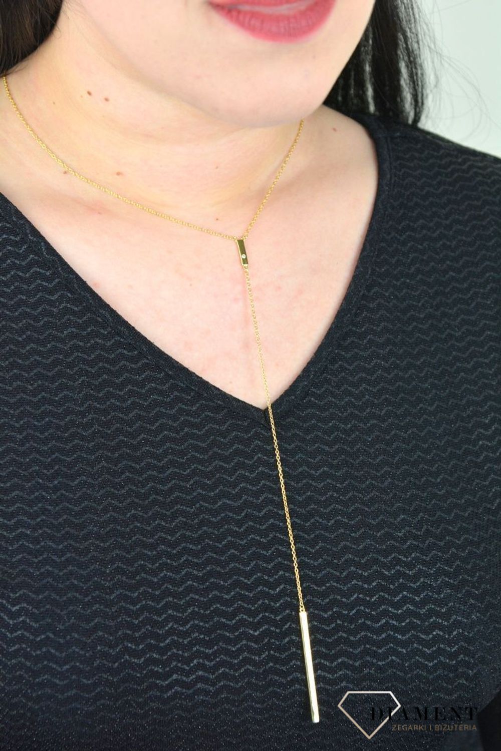 Naszyjnik pozłacany krawatka  DIA-NSZ-KRAWATKA12-925.jpg