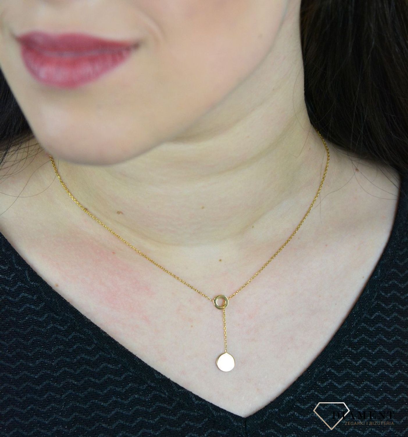 Srebrny naszyjnik celebrytka kółeczko krawatka DIA-NSZ-KRAWATKA13-925.jpg