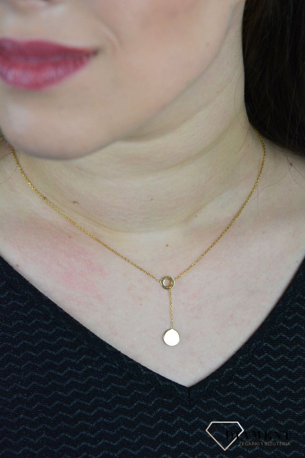 Srebrny naszyjnik celebrytka kółeczko krawatka DIA-NSZ-KRAWATKA13-925.jpg
