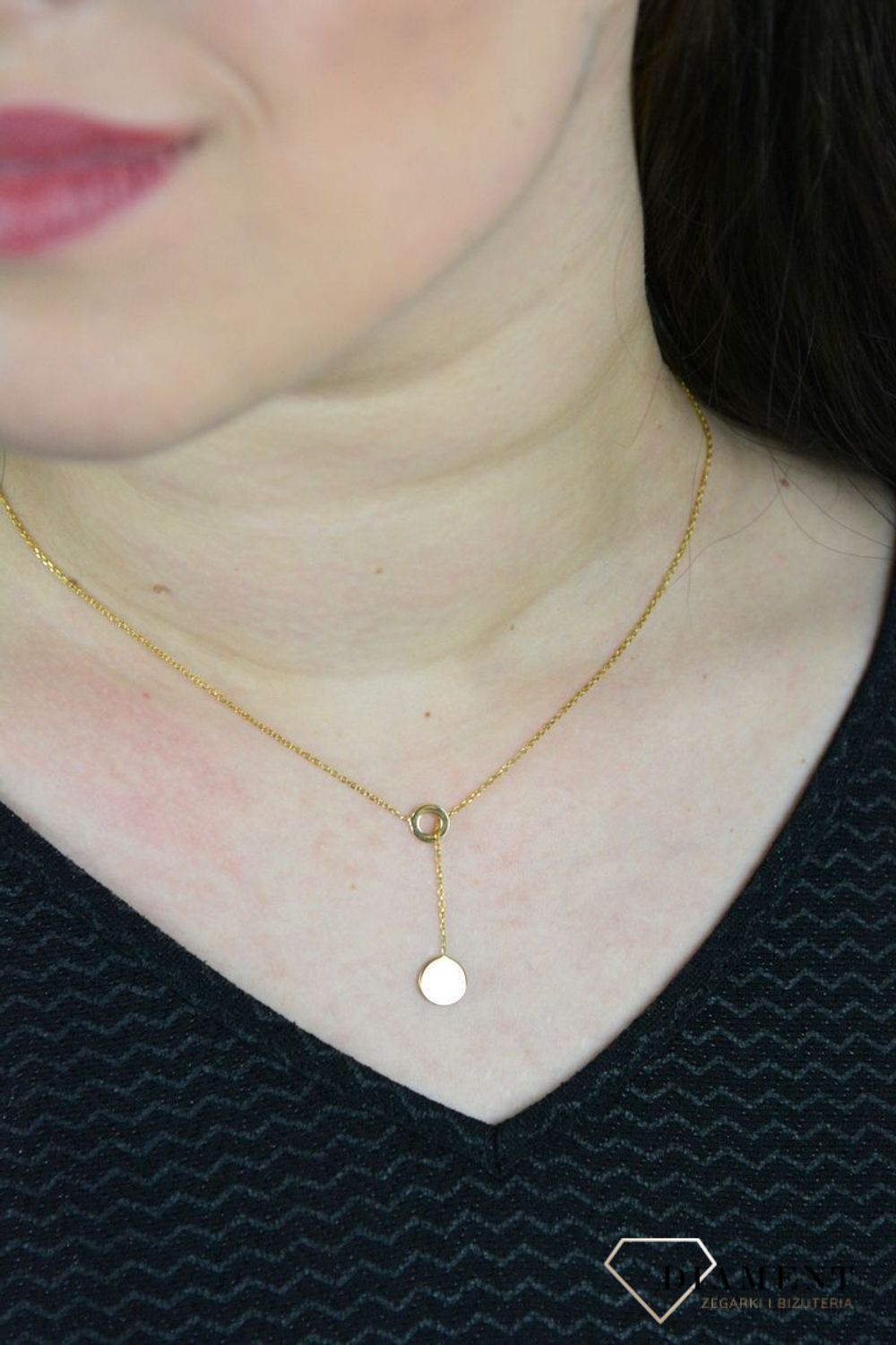 Srebrny naszyjnik celebrytka kółeczko krawatka DIA-NSZ-KRAWATKA13-925.jpg