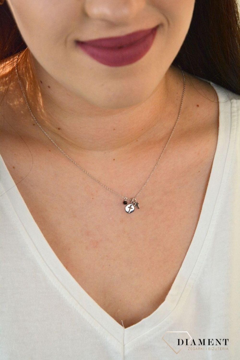 Naszyjnik srebrny celebrytka z zawieszkami  DIA-NSZ-KRZYZYK3-925.jpg