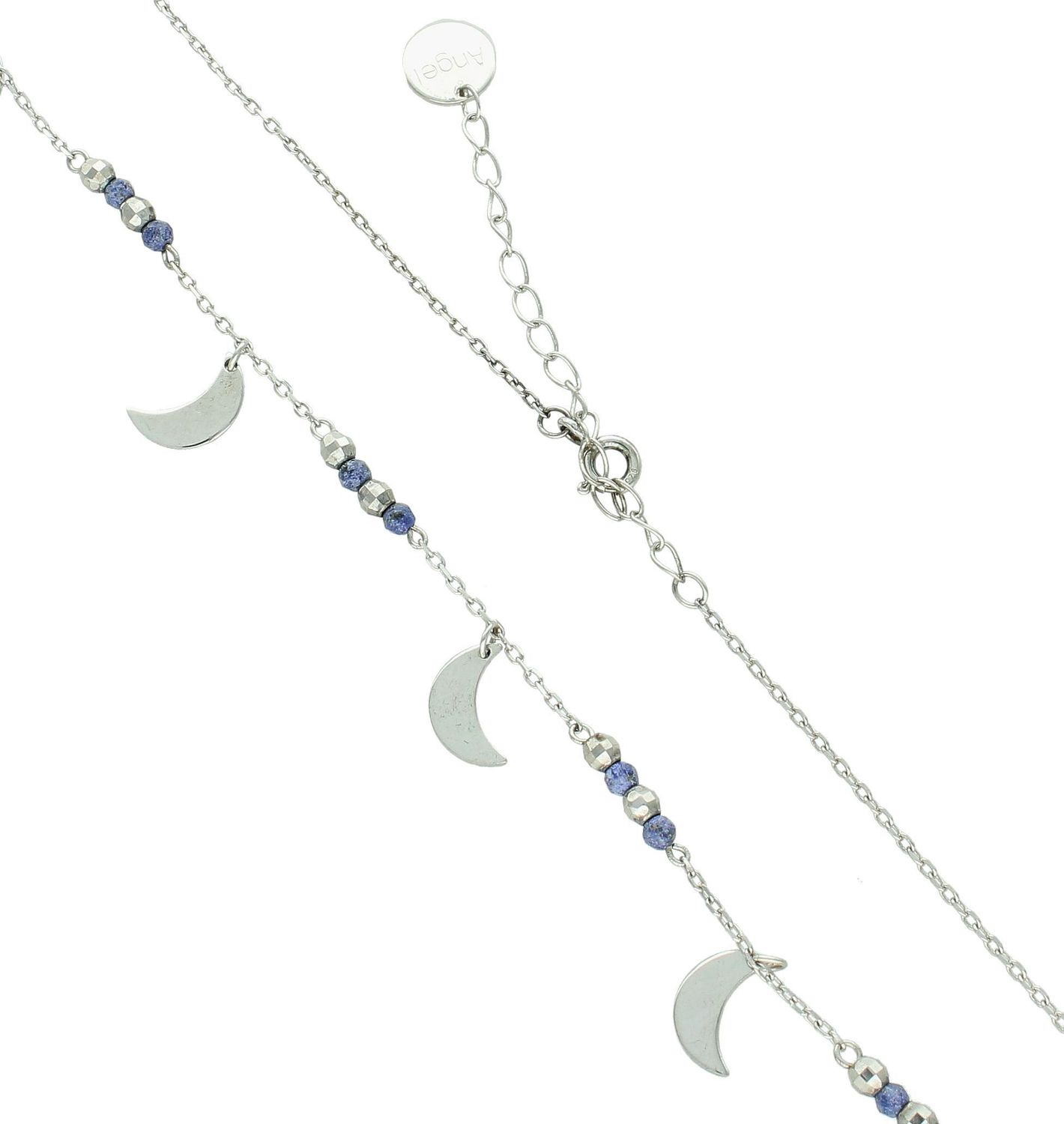 Srebrny naszyjnik celebrytka damska 925 księżyce z niebieskimi kamieniami DIA-NSZ-KSIEZYCE-925. Srebrny naszyjnik damski. Naszyjnik srebrny celebrytka. Srebrna celebrytka damska z zawieszkami. Srebrny naszyjnik celebrytka damska na pre (1).jpg