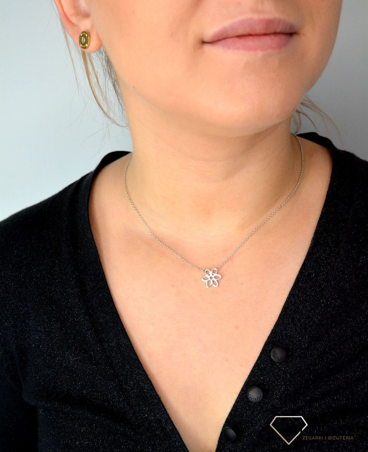 Srebrny naszyjnik celebrytka zawieszka Kwiatek DIA-NSZ-KWIATEK1-925.jpg