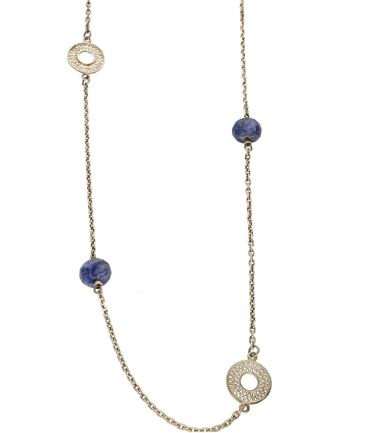 Naszyjnik z pięknym niebieskim kamieniem idealnie sprawdzi się do codziennych, letnich stylizacji. Naszyjnik wykonany z najwyższej próby srebra 925..jpg