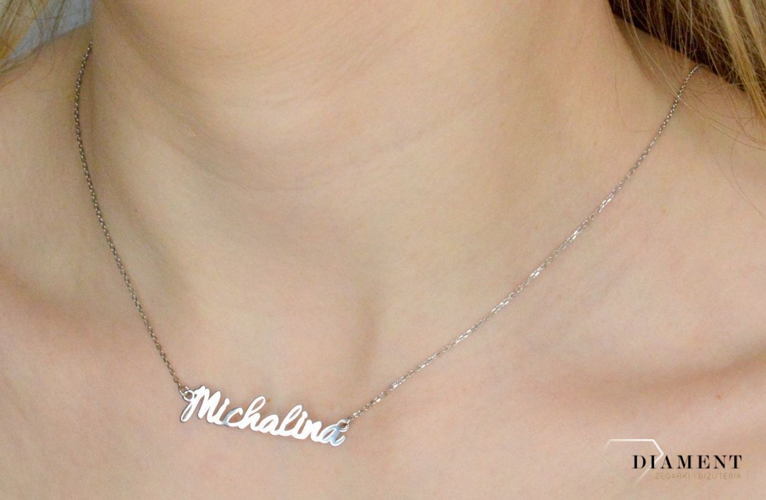 Naszyjnik damski z imieniem Michalina 925 srebrna celebrytka DIA-NSZ-MICHALINACELR-925.jpg