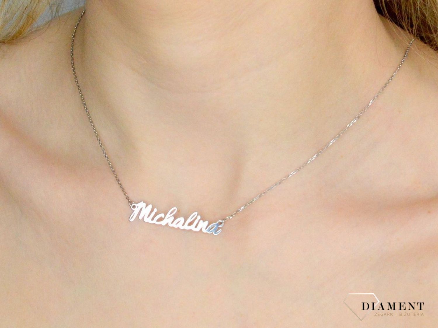 Naszyjnik damski z imieniem Michalina 925 srebrna celebrytka DIA-NSZ-MICHALINACELR-925.jpg