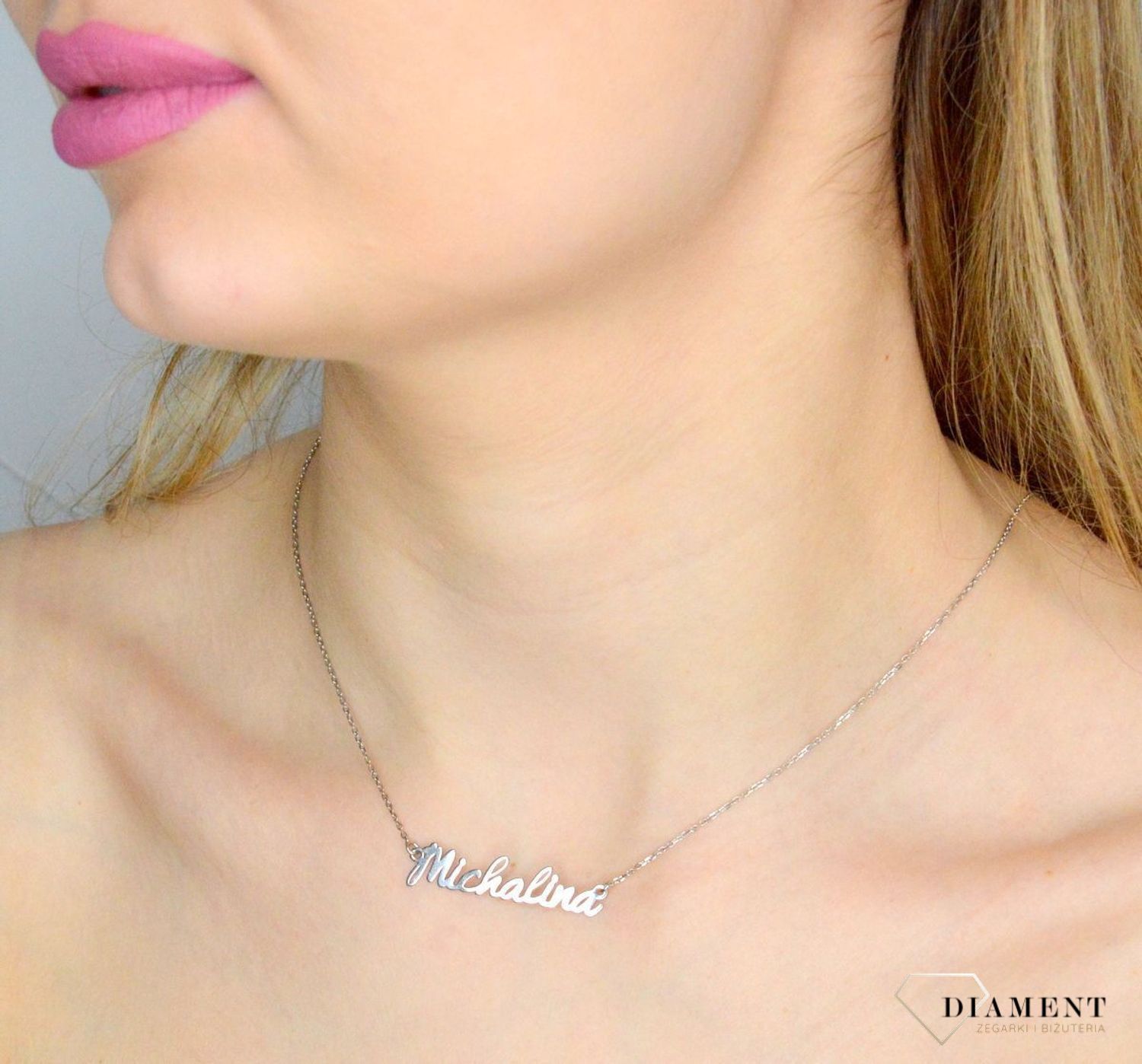 Naszyjnik damski z imieniem Michalina 925 srebrna celebrytka DIA-NSZ-MICHALINACELR-925.jpg
