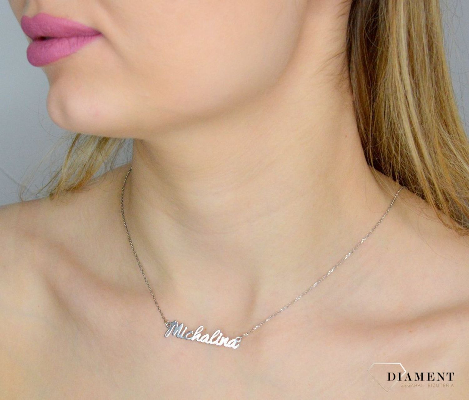Naszyjnik damski z imieniem Michalina 925 srebrna celebrytka DIA-NSZ-MICHALINACELR-925.jpg