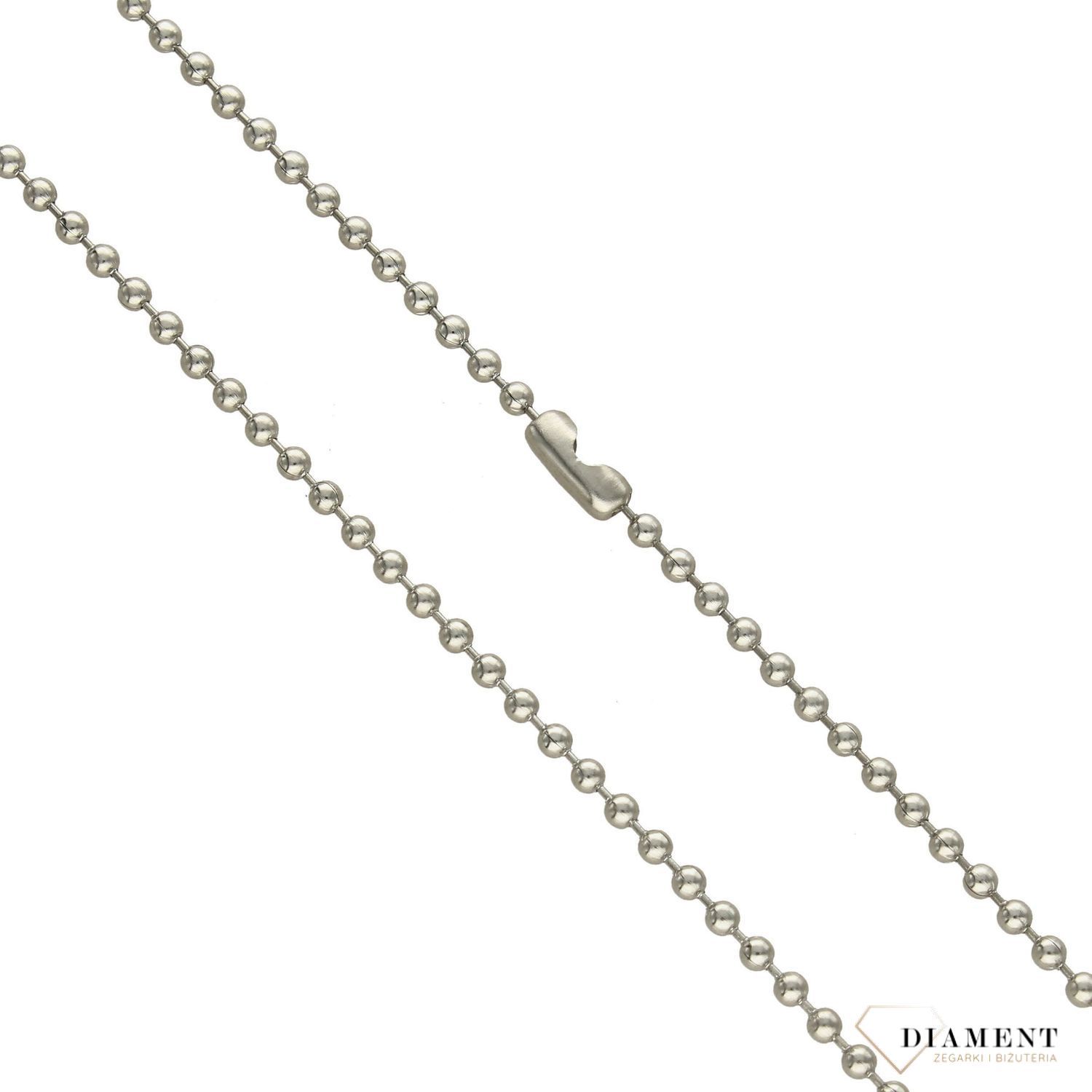 Naszyjnik srebrny nieśmiertelnik z czarną gumka DIA-NAS-N231829-STAL..jpg