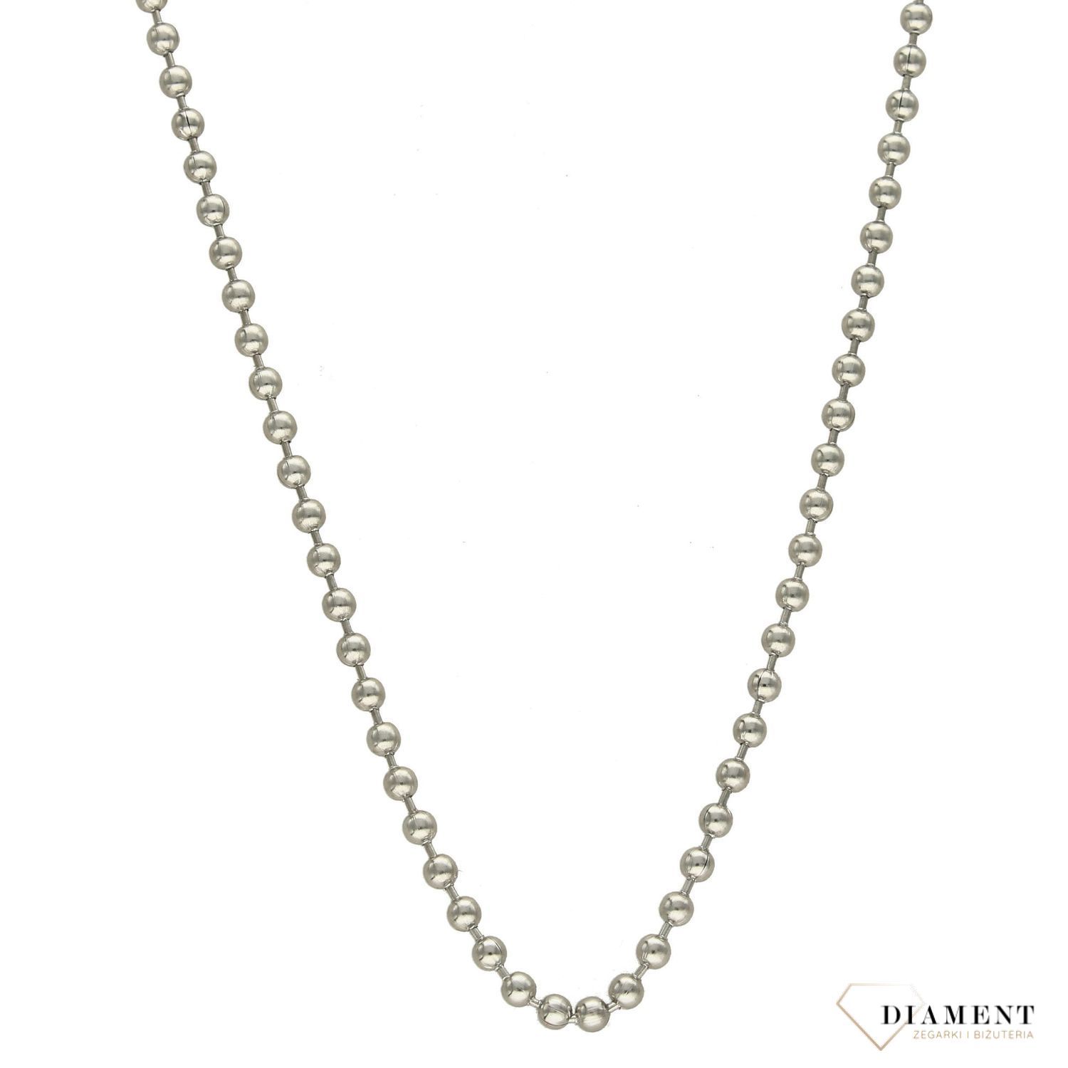 Naszyjnik srebrny nieśmiertelnik z czarną gumka DIA-NAS-N231829-STAL..jpg