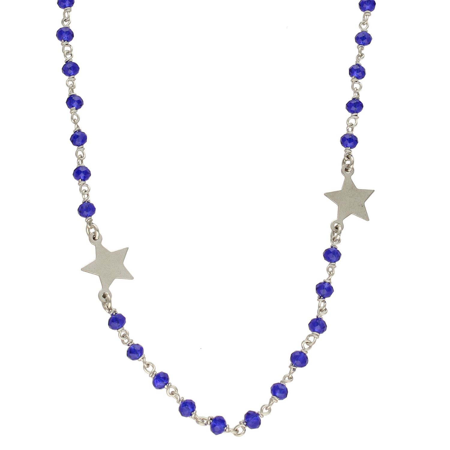 Srebrny naszyjnik długa celebrytka z niebieskimi koralikami i gwiazdkami DIA-NSZ-NIEBIESKIE-GWIAZDKI.jpg