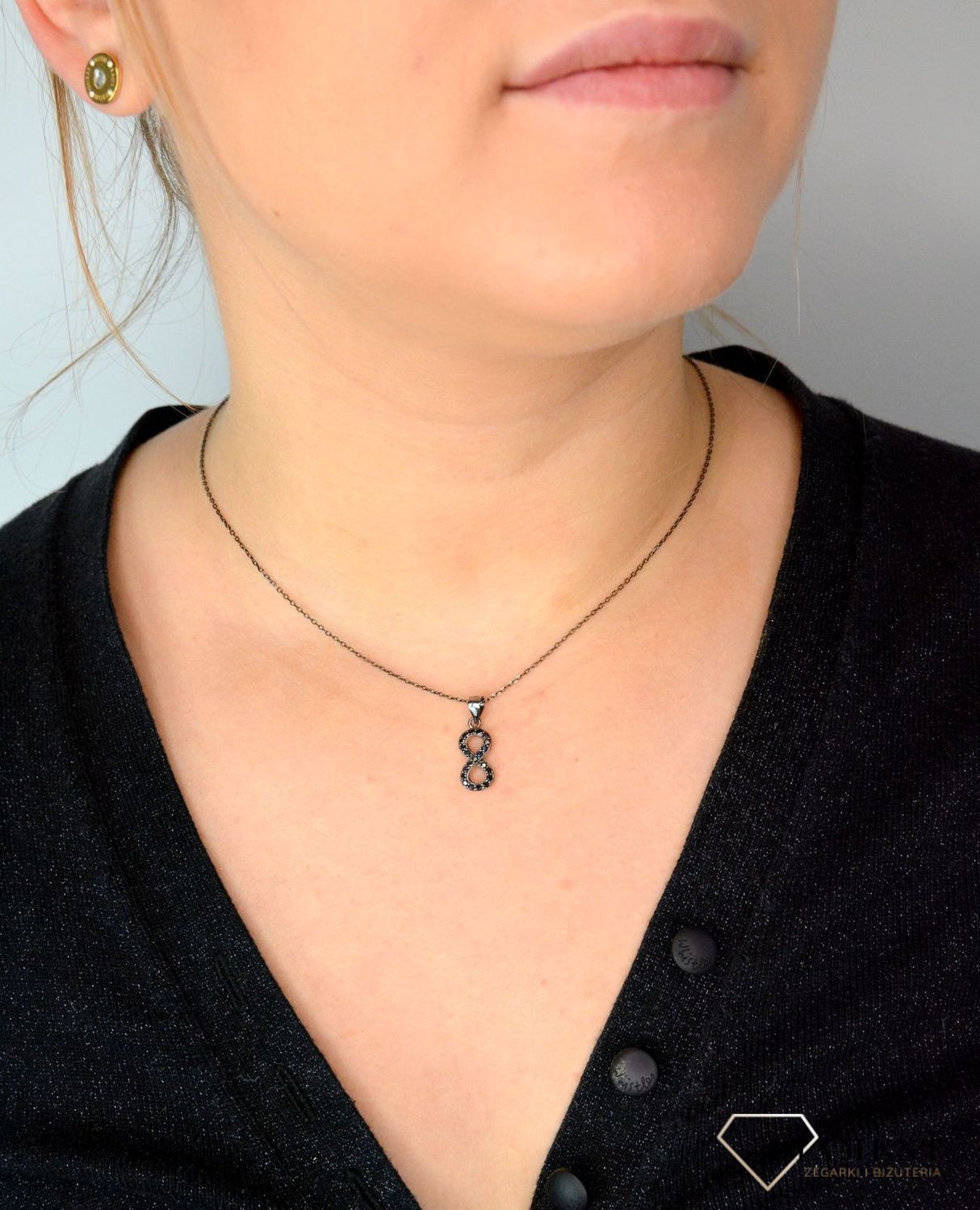 Srebrny naszyjnik celebrytka z nieskończonością rutenowany DIA-NSZ-NIESKONCZONOSC2-925.jpg