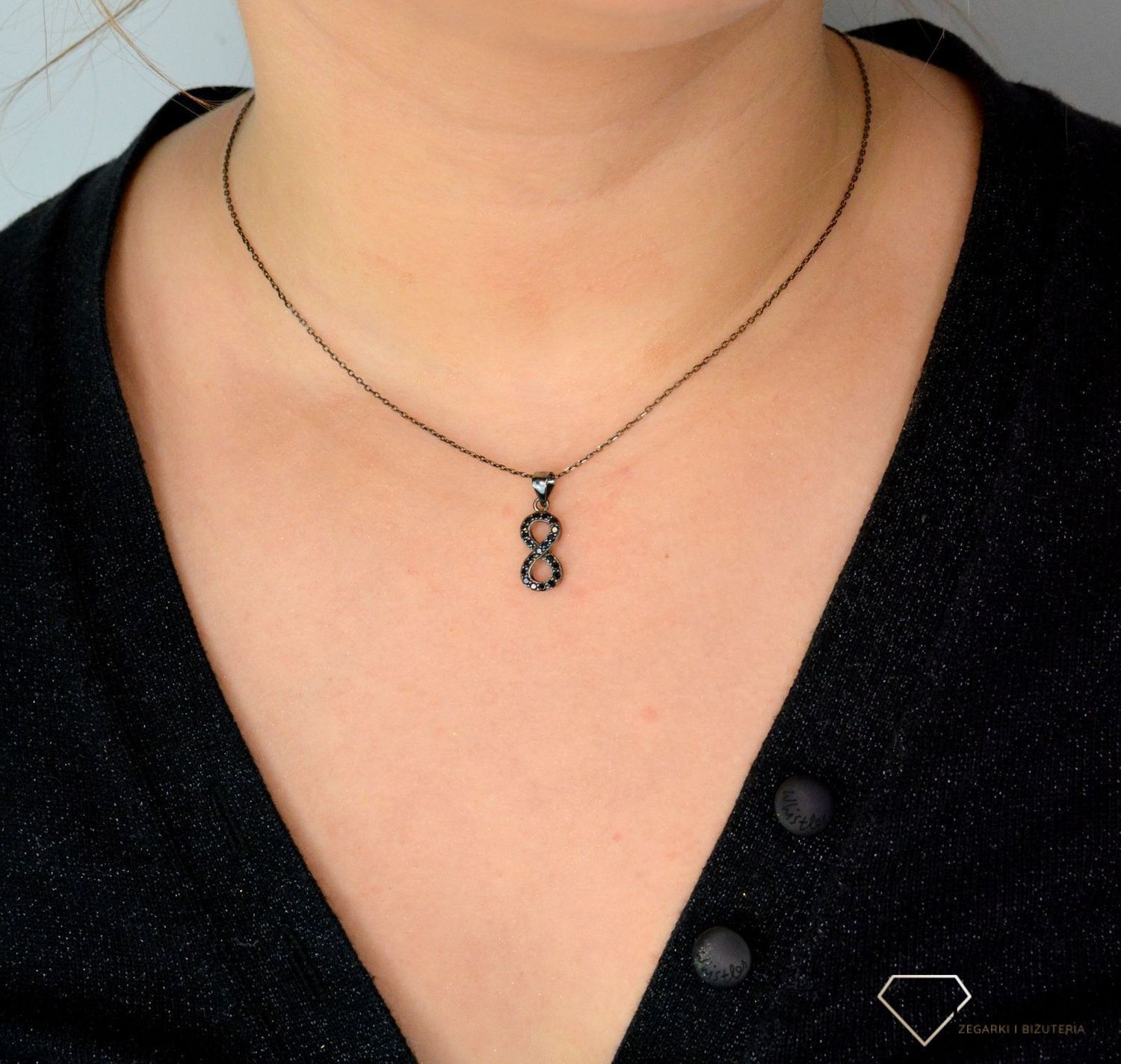 Srebrny naszyjnik celebrytka z nieskończonością rutenowany DIA-NSZ-NIESKONCZONOSC2-925.jpg