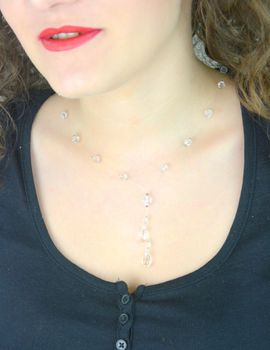 Naszyjnik ślubny srebrny z kryształami Swarovski® 925 – DIA-NSZ-NR483-925. Elegancki naszyjnik ślubny ze srebra rodowanego 925 z kryształami Swarovski® w różnych rozmiarach. Długość 43 cm + 3 cm przedłużka. I (1).JPG