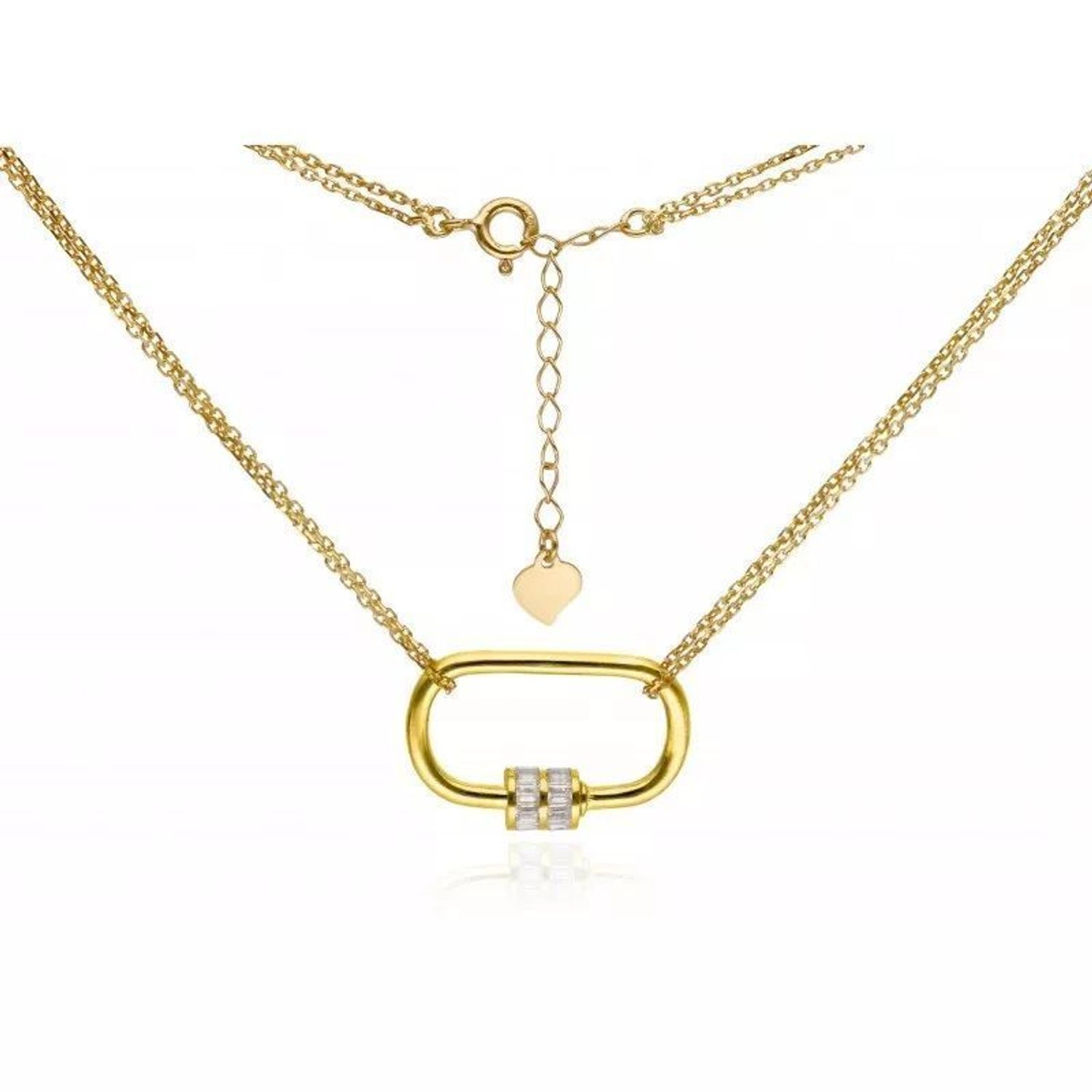 Srebrny naszyjnik damski celebrytka pozłacana z podłużną zawieszką 42 cm DIA-NSZ-NS0020923Z-925.jpg