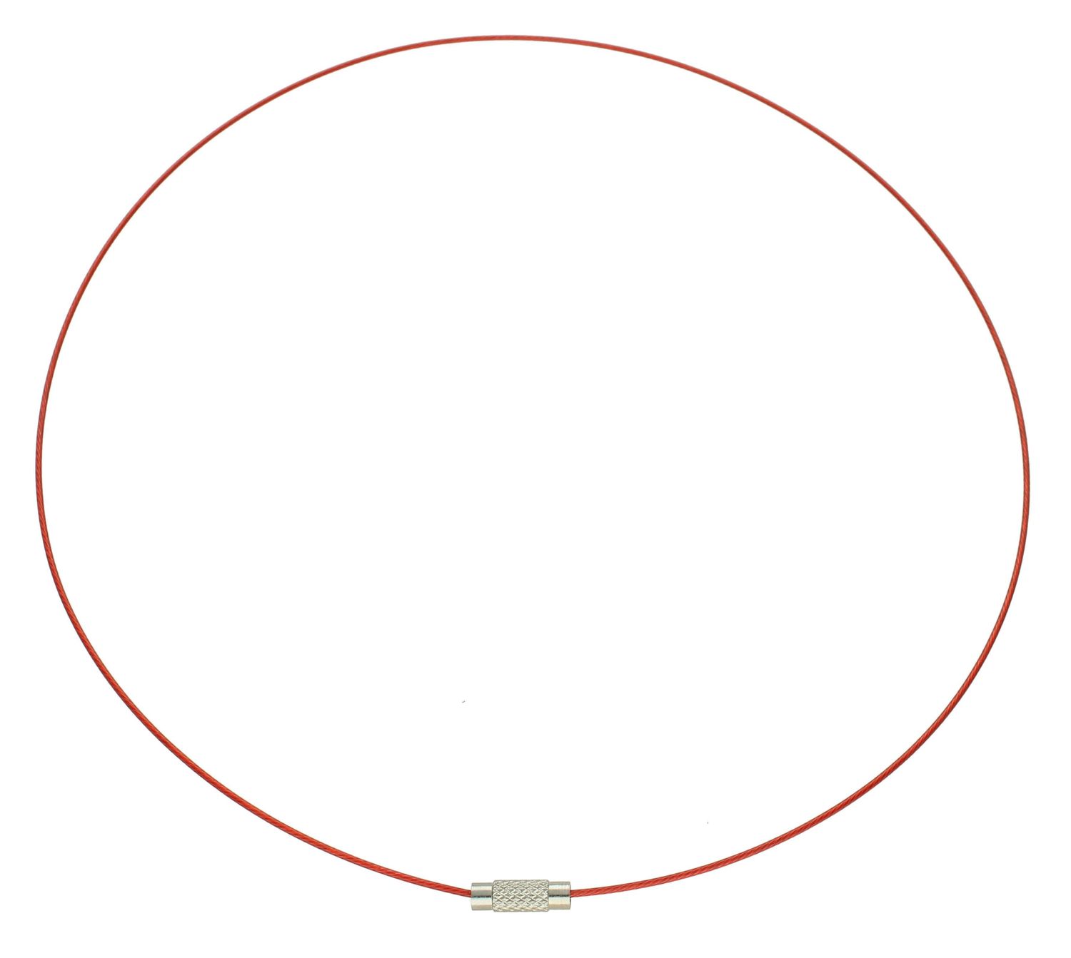 Naszyjnik sztywna żyłka czerwona srebrna zawieszka DIA-NSZ-OBROŻA2-INNE. Naszyjnik sztywna żyłka czerwona srebrna zawieszka. Ciekawy, oryginalny naszyjnik w kolorze czerwon.jpg