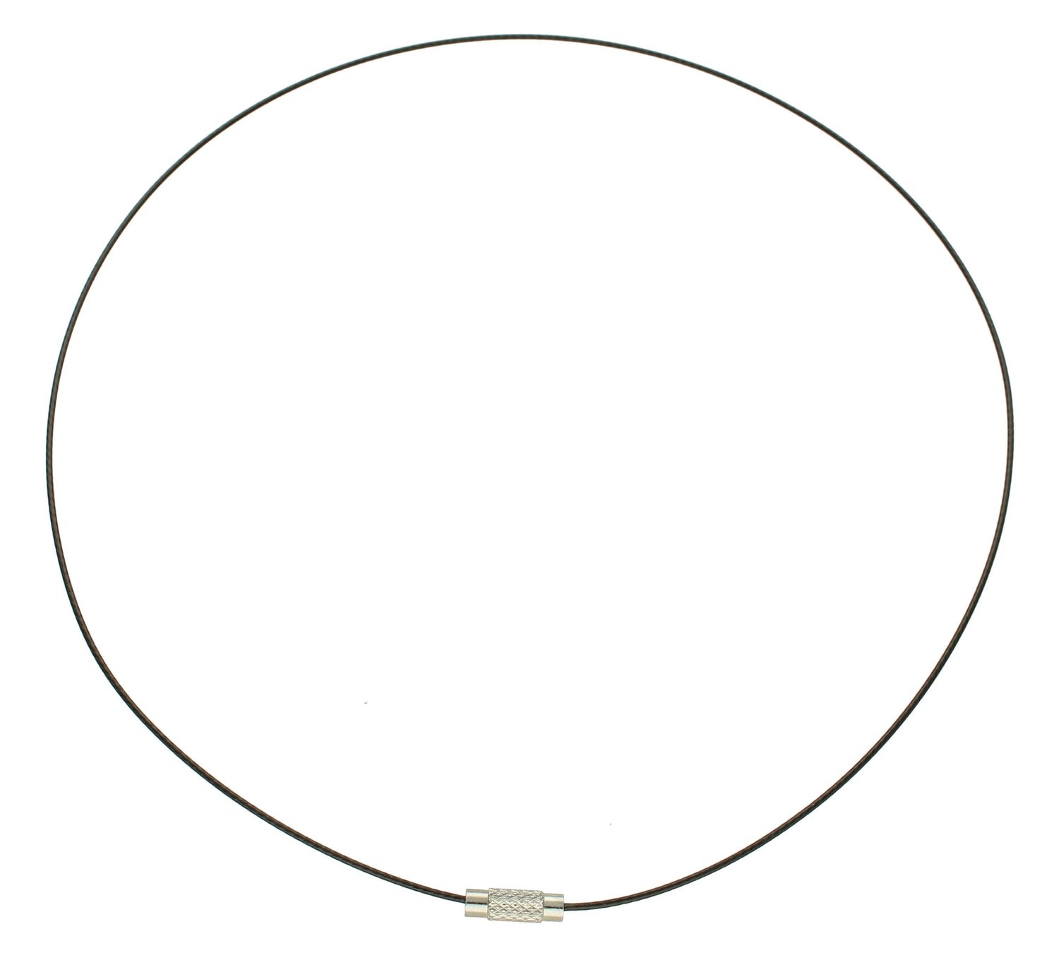 Naszyjnik sztywna żyłka czarna srebrna zawieszka DIA-NSZ-OBROŻA3-INNE. Naszyjnik sztywna żyłka czarna srebrna zawieszka. Ciekawy, oryginalny naszyjnik w kolorze czarnym.jpg