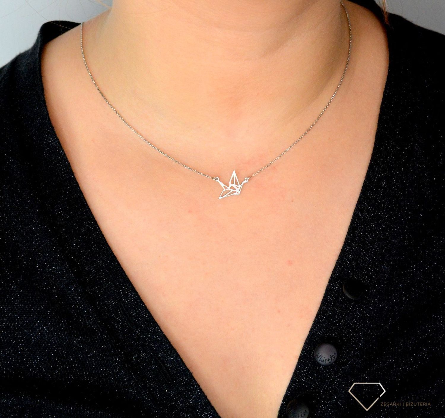 Srebrny naszyjnik celebrytka koliber origami DIA-NSZ-ORIGAMI4-925.jpg