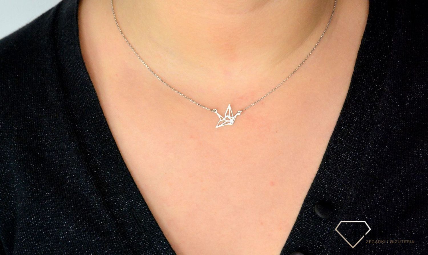 Srebrny naszyjnik celebrytka koliber origami DIA-NSZ-ORIGAMI4-925.jpg