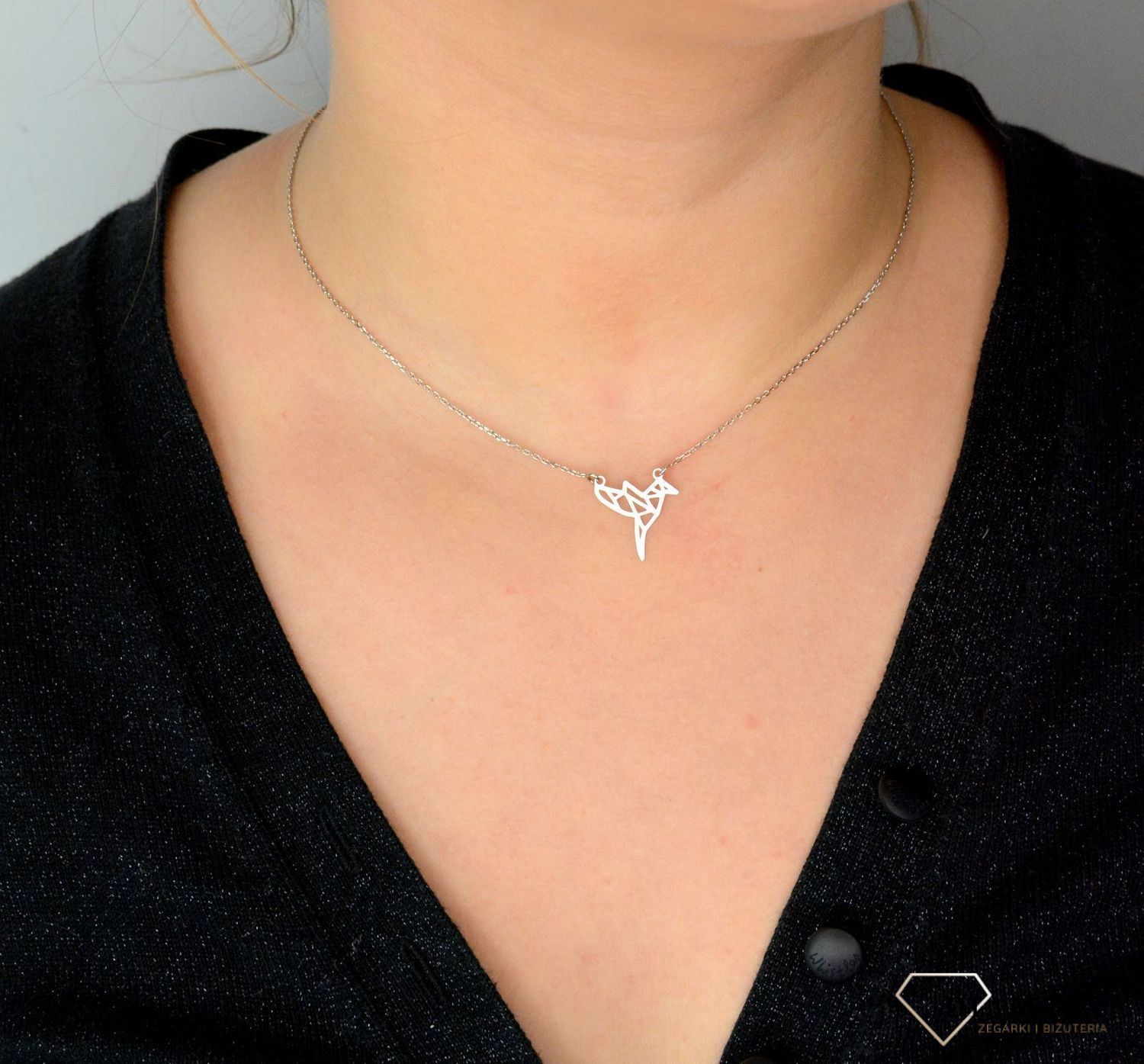 Srebrny naszyjnik celebrytka jaskółka z origami DIA-NSZ-ORIGAMI6-925.jpg