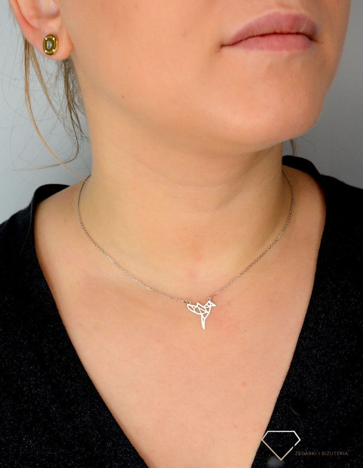 Srebrny naszyjnik celebrytka jaskółka z origami DIA-NSZ-ORIGAMI6-925.jpg