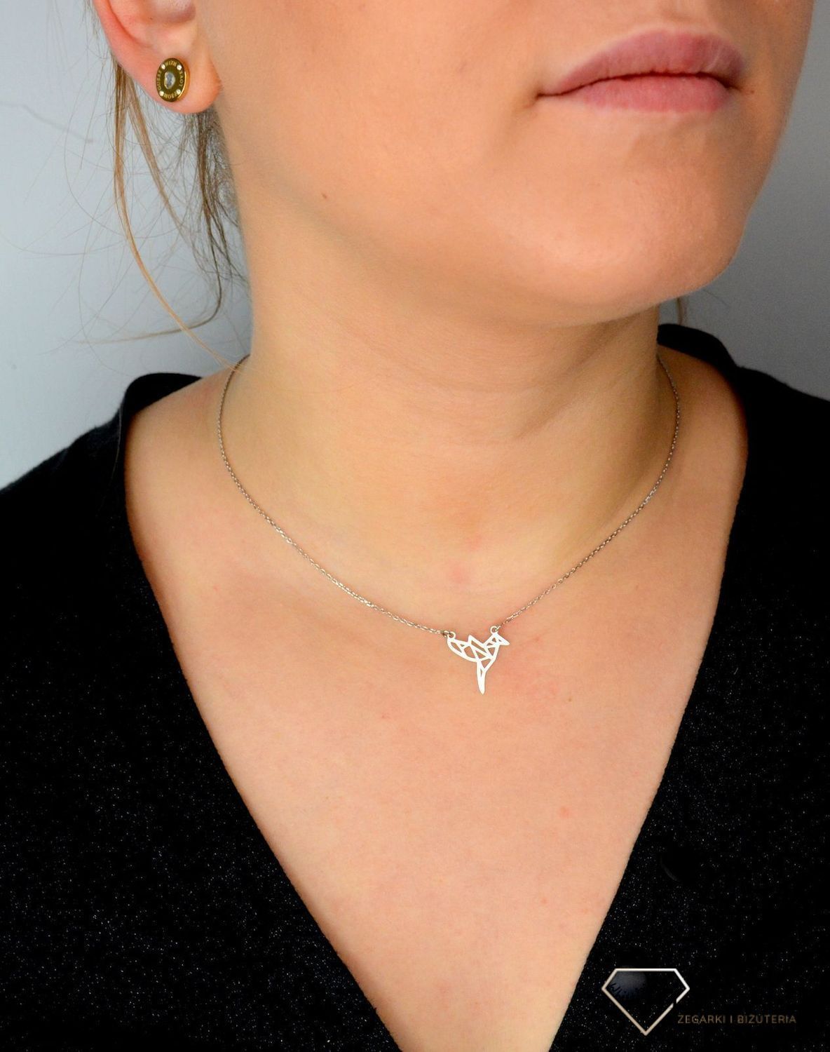 Srebrny naszyjnik celebrytka jaskółka z origami DIA-NSZ-ORIGAMI6-925.jpg