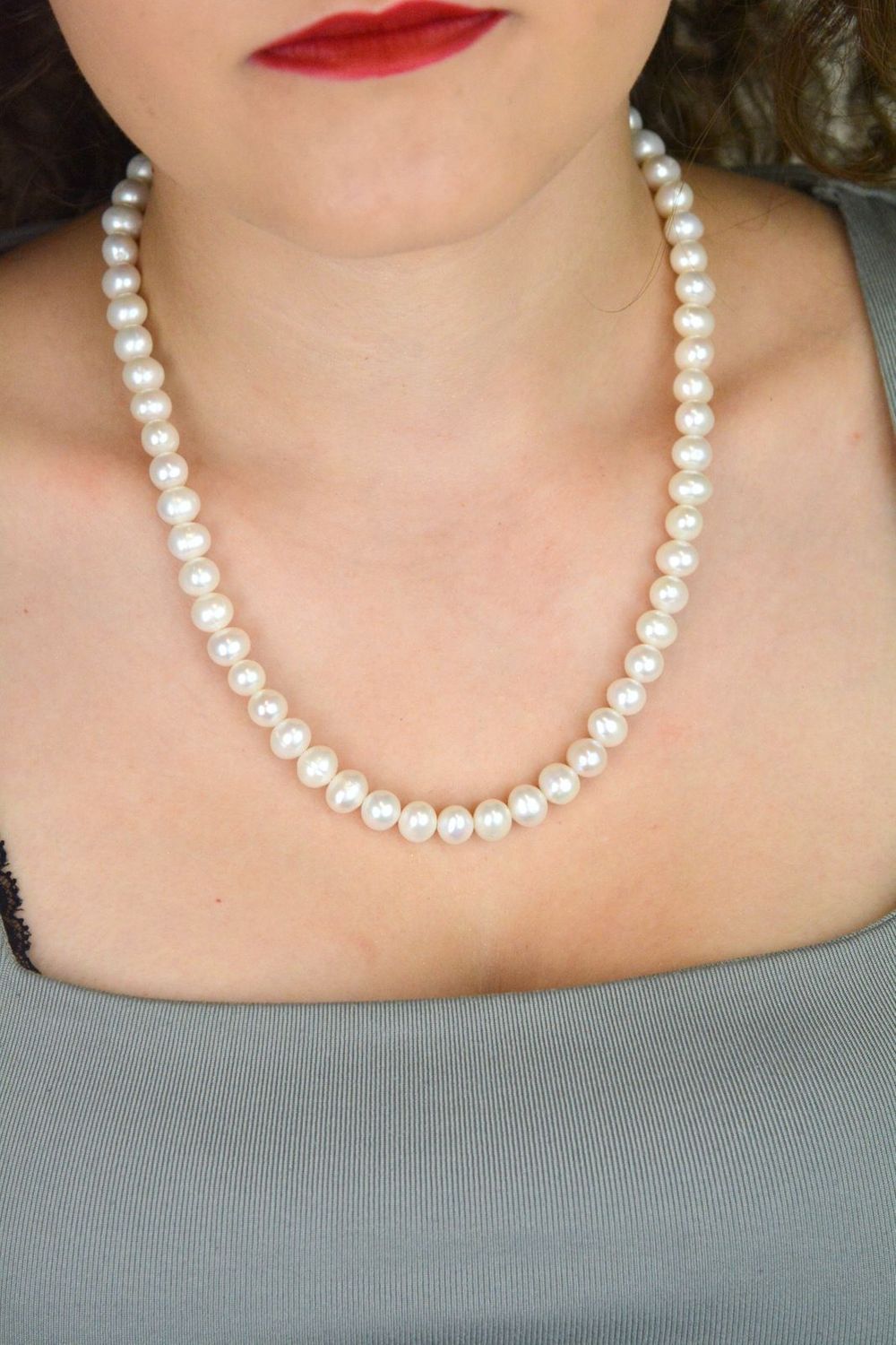 Naszyjnik z Białych Pereł Hodowlanych 8 mm – Srebro 925 – Długość 43 cm (3).jpg