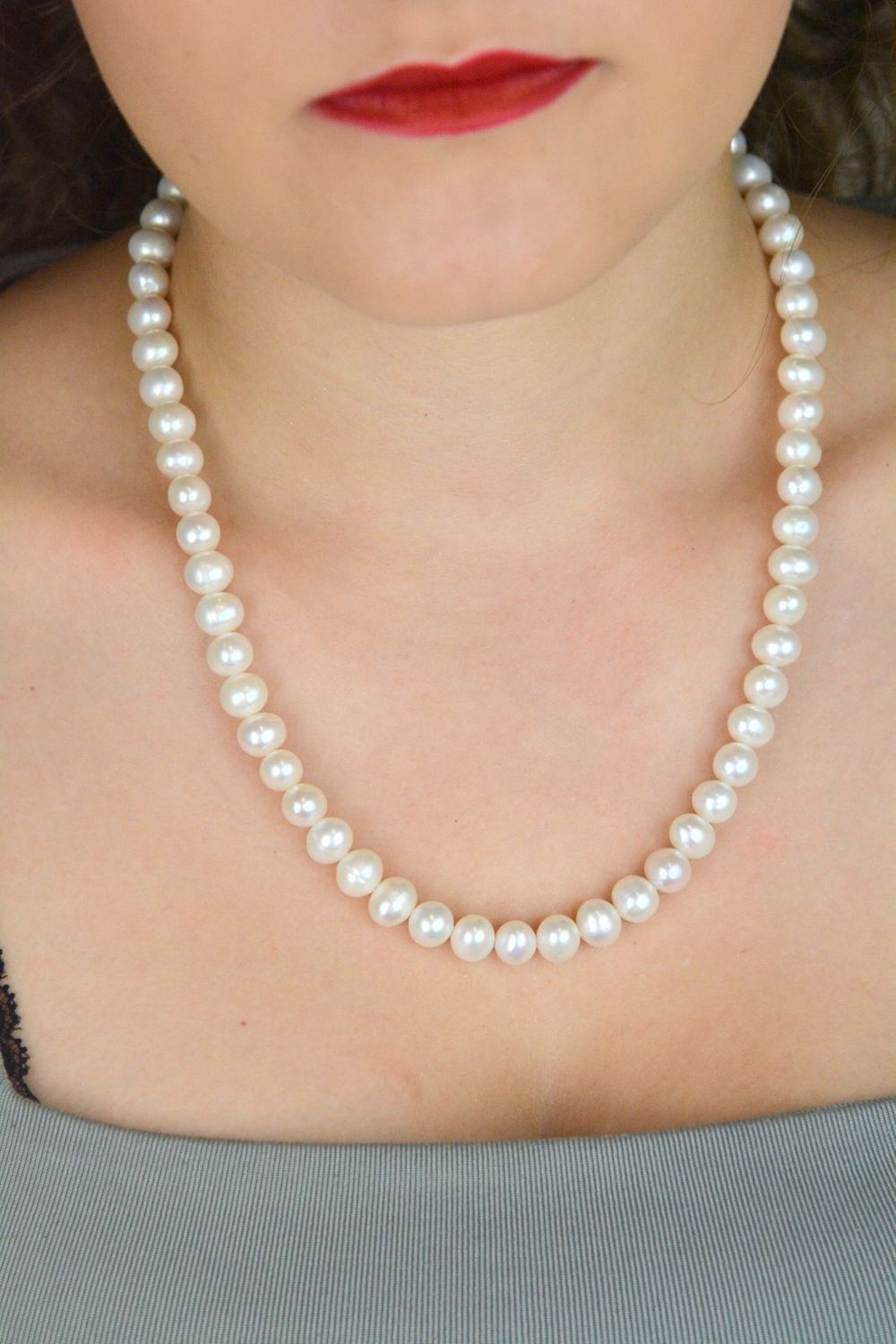 Naszyjnik z Białych Pereł Hodowlanych 8 mm – Srebro 925 – Długość 43 cm (3).jpg