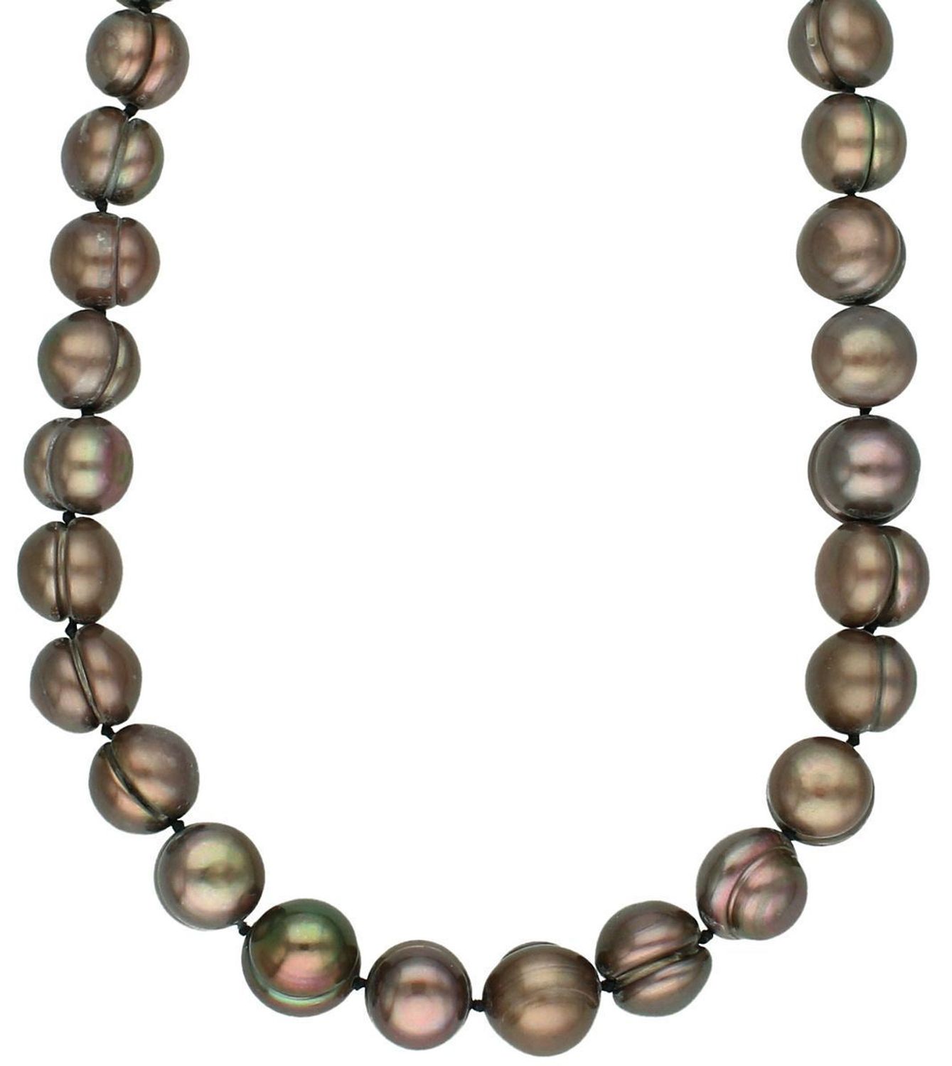 Naszyjnik z ciemnobrązowych pereł naturalnych 9 mm  50 cm  Srebro 925  Zapięcie beczułkowe (2).jpg
