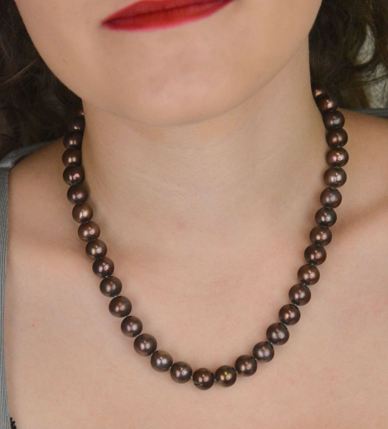 Naszyjnik z Brązowych Pereł Hodowlanych 10 mm – Srebro 925 – Długość 45 cm (2).jpg