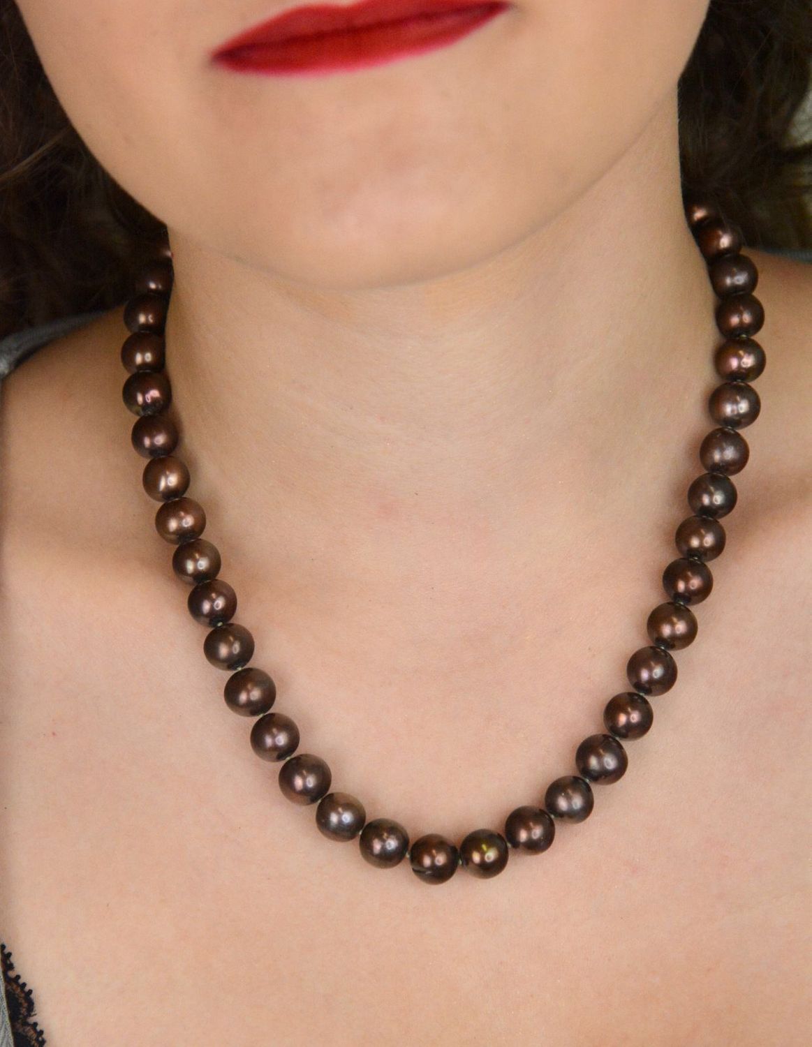 Naszyjnik z Brązowych Pereł Hodowlanych 10 mm – Srebro 925 – Długość 45 cm (2).jpg