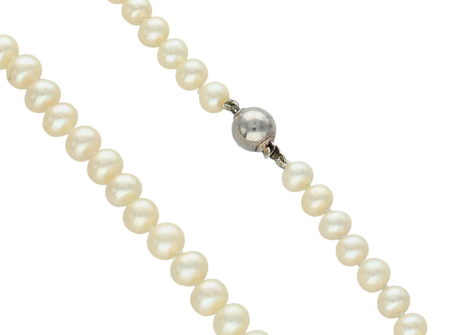 Kremowy naszyjnik z naturalnych pereł 6 mm – supełkowany, srebro 925, 45 cm (1).jpg