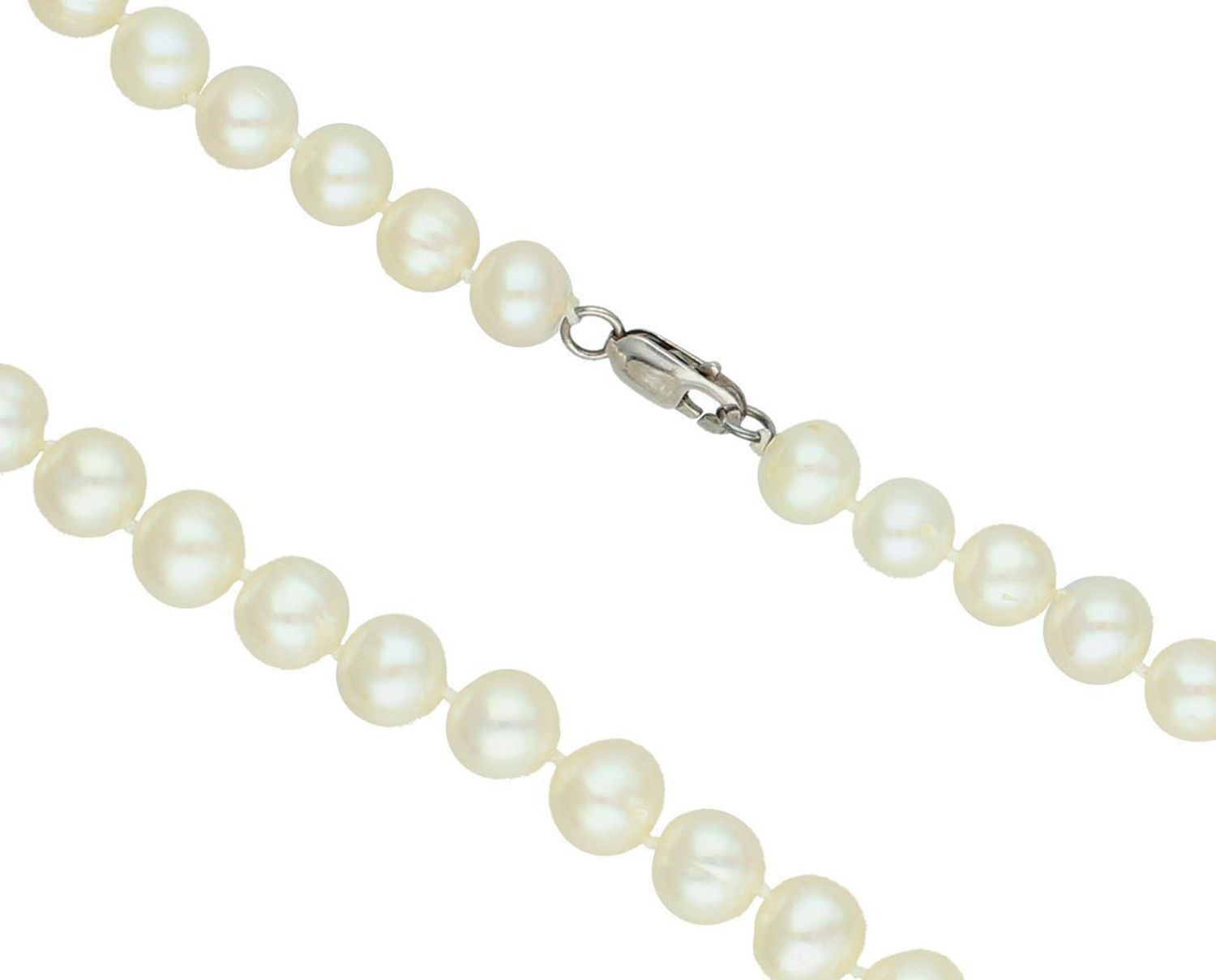 Naszyjnik z kremowych pereł naturalnych 8-9 mm  55 cm  Srebro 925  Wiązanie supełkowe (2).jpg