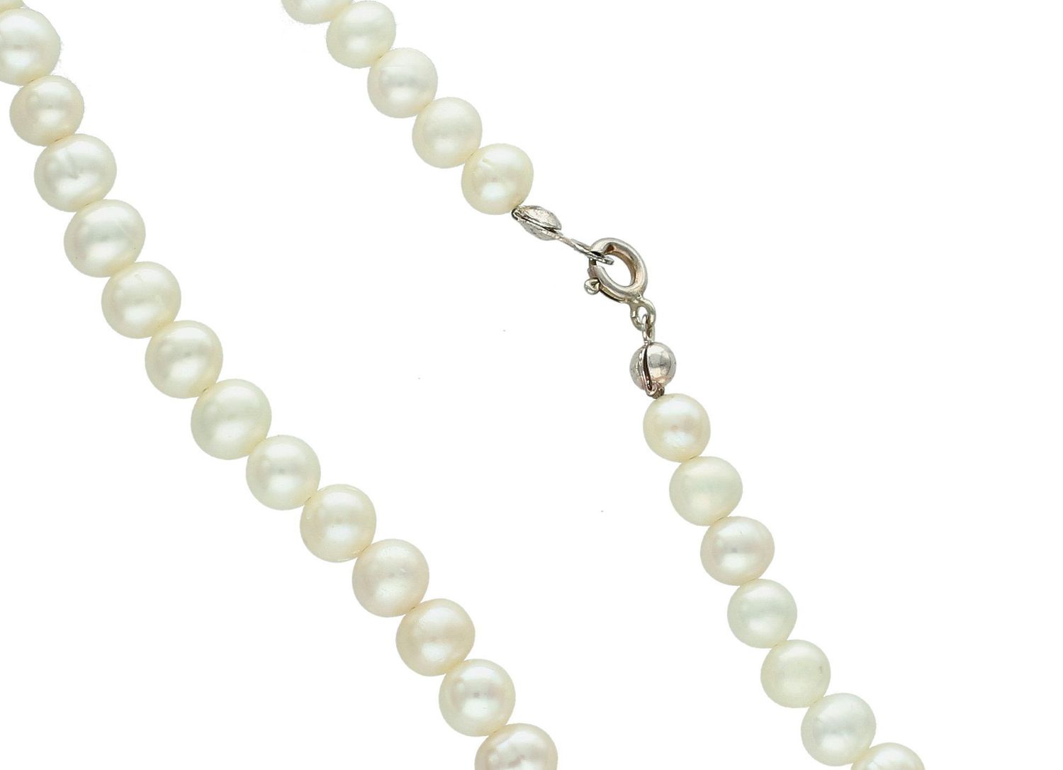 Naszyjnik z Białych Pereł Naturalnych 6–7 mm  Długość 60 cm  Zapięcie Srebro 925.jpg