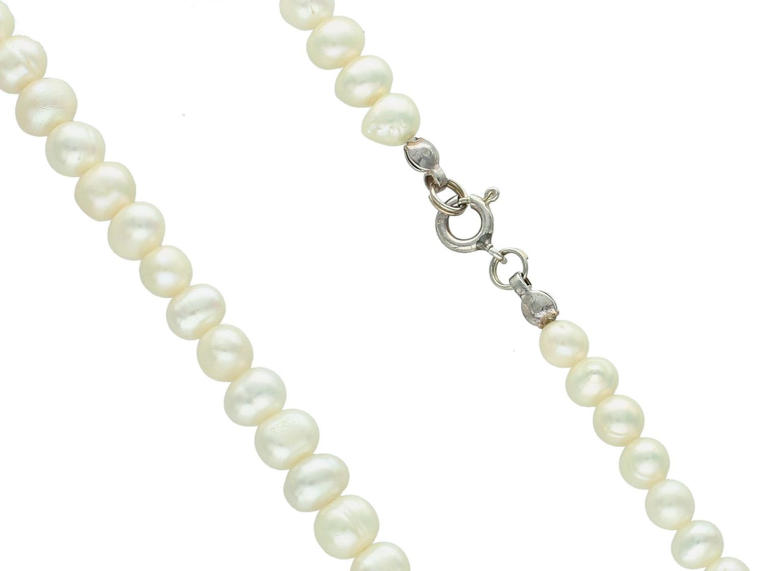 Naszyjnik z Białych Pereł Hodowlanych 5–6 mm – Długość 60 cm – Srebro 925.jpg