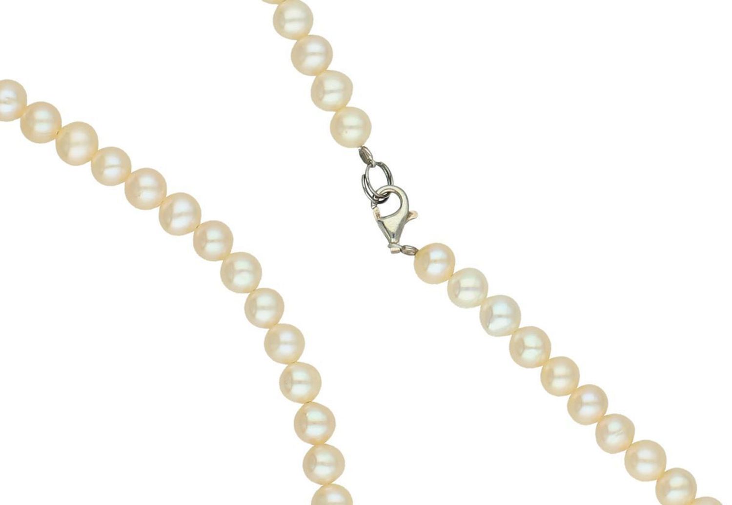 Naszyjnik z naturalnych pereł łososiowych 6 mm  Srebro 925  Długość 50 cm (2).jpg