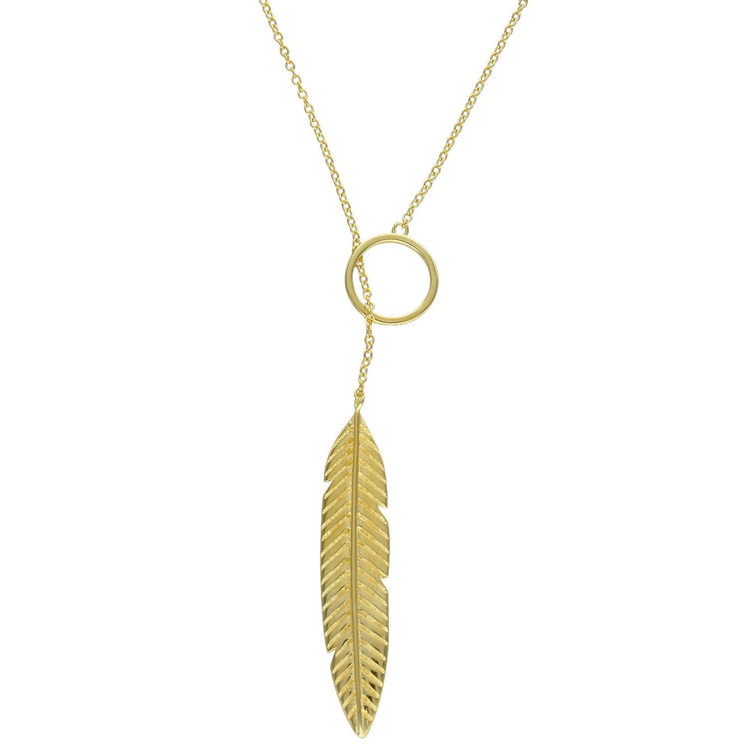 Srebrny naszyjnik pozłacany celebrytka krawatka z piórkiem DIA-NSZ-PIORKO1-925.jpg