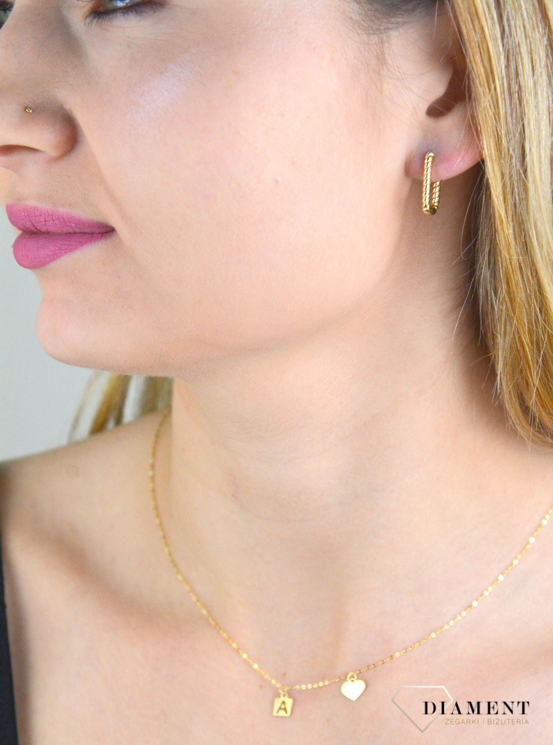 Złoty naszyjnik damski 333 celebrytka delikatne serduszko DIA-NSZ-PL0172NG8K+A. Naszyjnik złoty celebrytka. Złoty naszyjnik celebrytka 333. Naszyjnik celebrytka ze serduszkiem. Celebrytka złota idealny pomysł na prezent (1.jpg