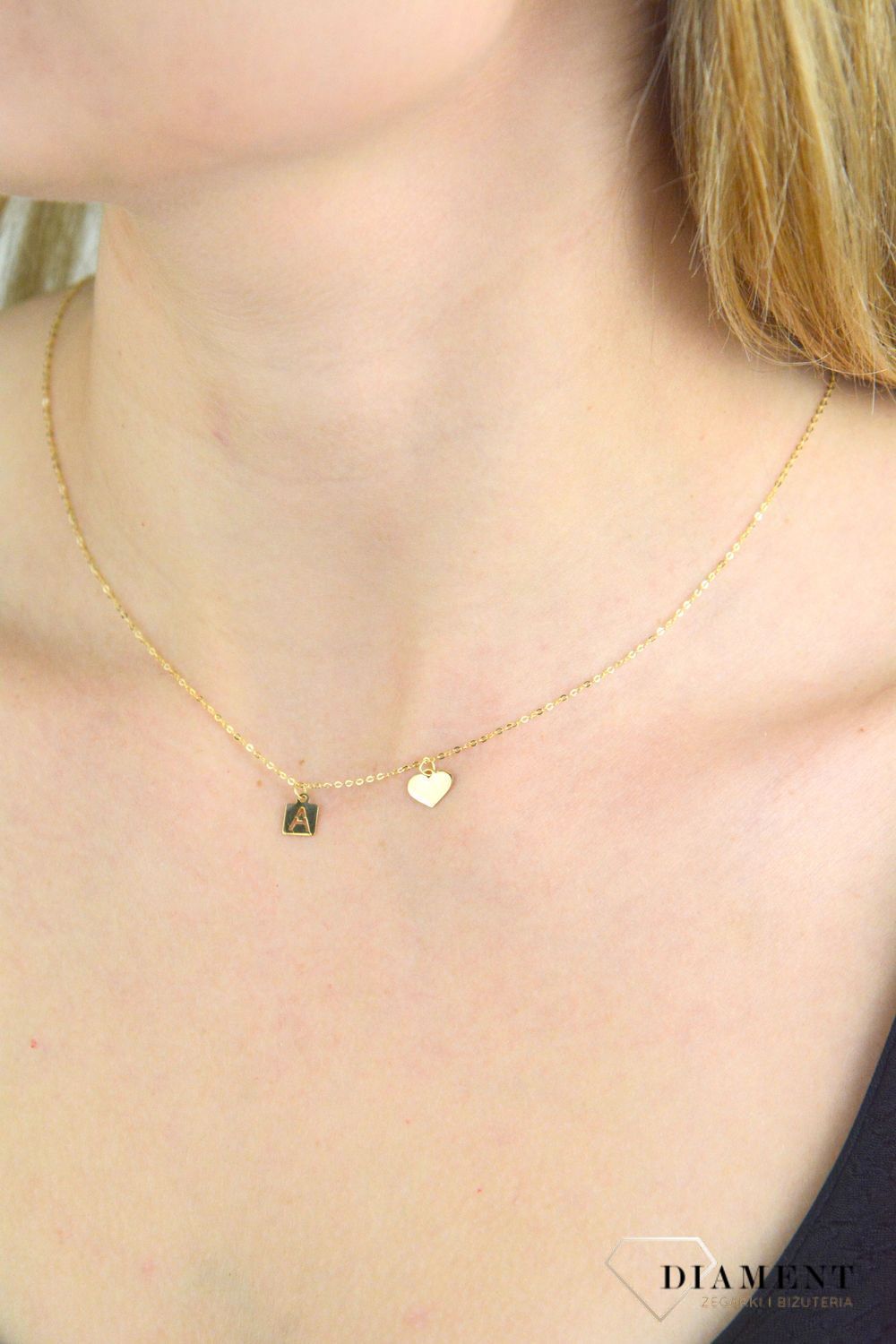 Złoty naszyjnik damski 333 celebrytka delikatne serduszko DIA-NSZ-PL0172NG8K+A. Naszyjnik złoty celebrytka. Złoty naszyjnik celebrytka 333. Naszyjnik celebrytka ze serduszkiem. Celebrytka złota idealny pomysł na prezent (1.jpg