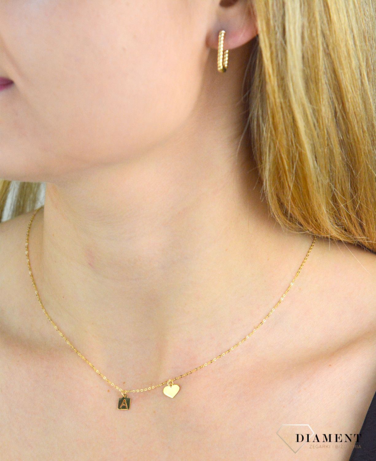 Złoty naszyjnik damski 333 celebrytka delikatne serduszko DIA-NSZ-PL0172NG8K+A. Naszyjnik złoty celebrytka. Złoty naszyjnik celebrytka 333. Naszyjnik celebrytka ze serduszkiem. Celebrytka złota idealny pomysł na prezent (1.jpg