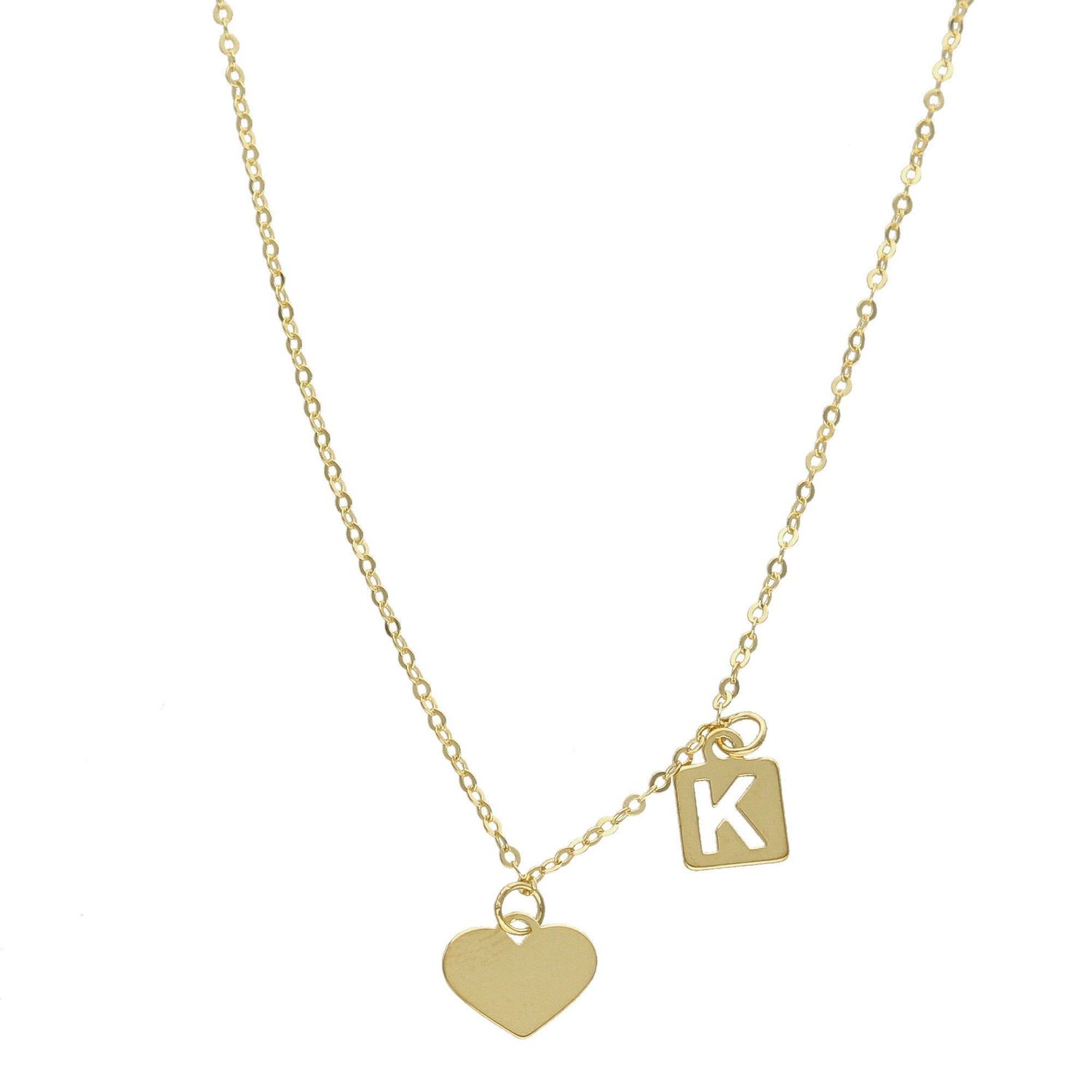 Złoty naszyjnik celebrytka 333 gładkie serce z literką K DIA-NSZ-PL0172NG8K+K.jpg